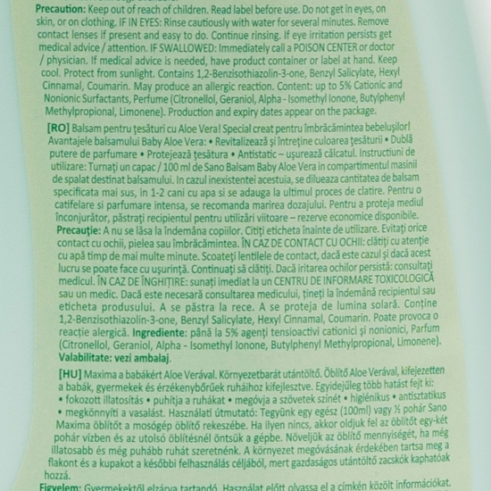Balsam de rufe aloe vera Baby, 4l