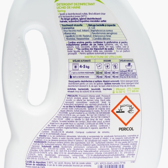 Detergent de rufe dezinfectant Spring Fresh, 54 spălări, 2.7l