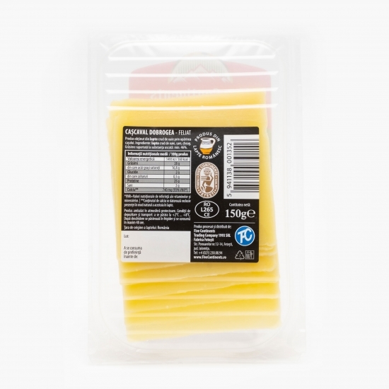 Cașcaval de Dobrogea felii, din lapte de oaie 150g