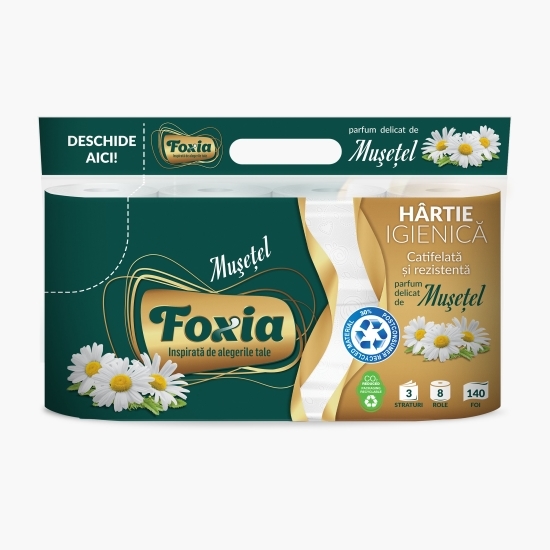 Hârtie igienică mușețel 8 role, 3 straturi
