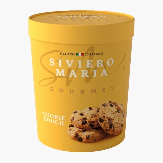 Înghețată de vanilie cu bucățele de aluat de cookies și bucăți de ciocolată 500ml (300g)