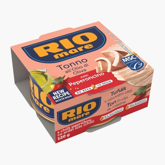 Ton în ulei de măsline cu ardei iute, 120g