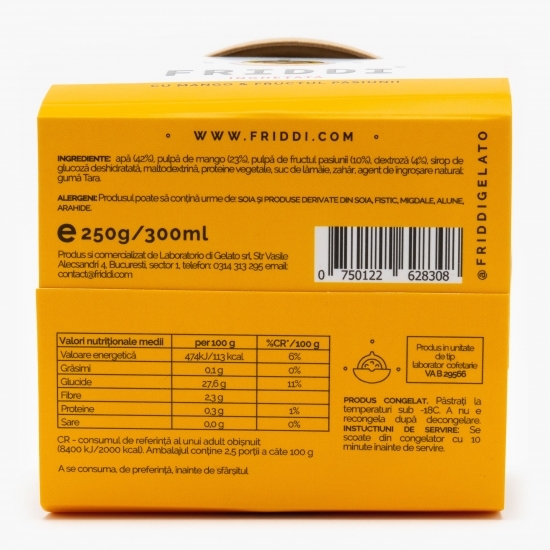 Înghețată cu mango și fructul pasiunii, 300ml (250g)