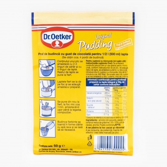 Praf de budincă Original Pudding cu gust de ciocolată 50g
