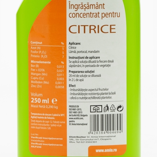Îngrășământ concentrat pentru citrice 0.25l
