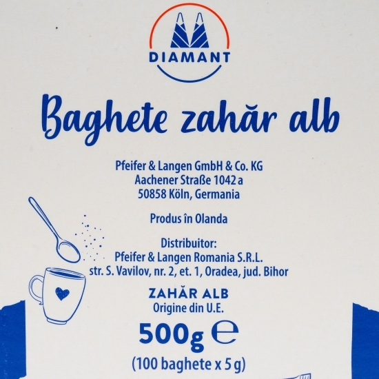 Zahăr cristal alb la plic 100x5g