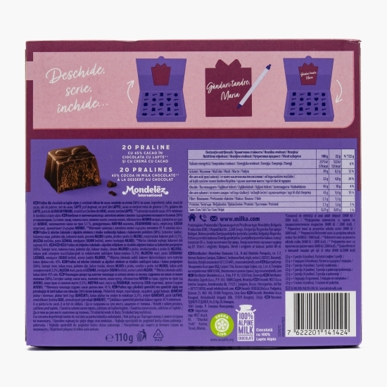 Praline de ciocolată cu lapte, cu cremă cu cacao Just for you 110g