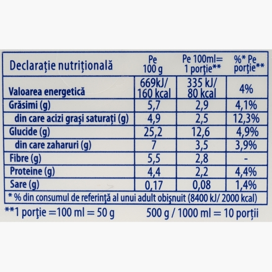 Înghețată de vanilie, fără zahăr, 1l (500g)