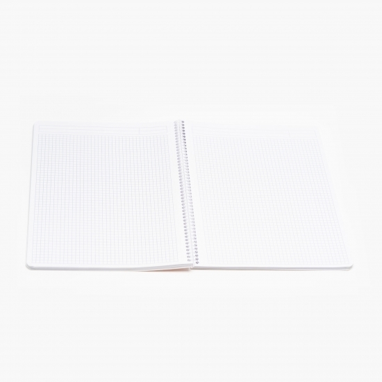 Caiet matematică, A4, copertă PP, cu spiră, 100 file, 60 g/mp, White