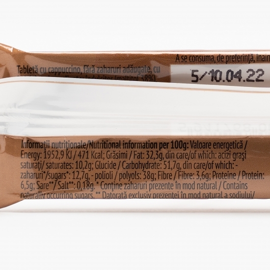 Tabletă dietetică cu cappucino, fără zahăr 25g
