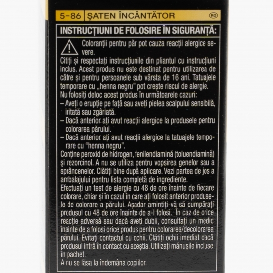 Vopsea de păr permanentă fără amoniac Oleo Intense, 5-86 șaten încântător, 115ml