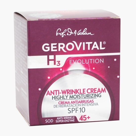 Cremă antirid 45+ intens hidratantă, SPF10, 50ml