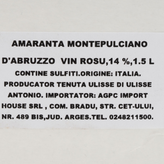 Vin roșu sec Amaranta Montepulciano D'Abruzzo, 14%, 1.5l