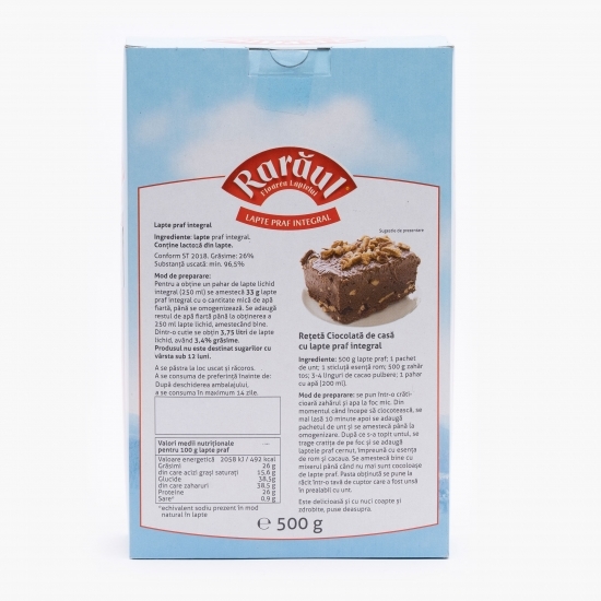 Lapte praf integral 26% grăsime, 500g