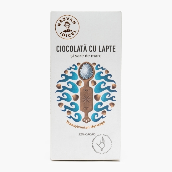 Ciocolată cu lapte și sare de mare, 52% cacao, 70g