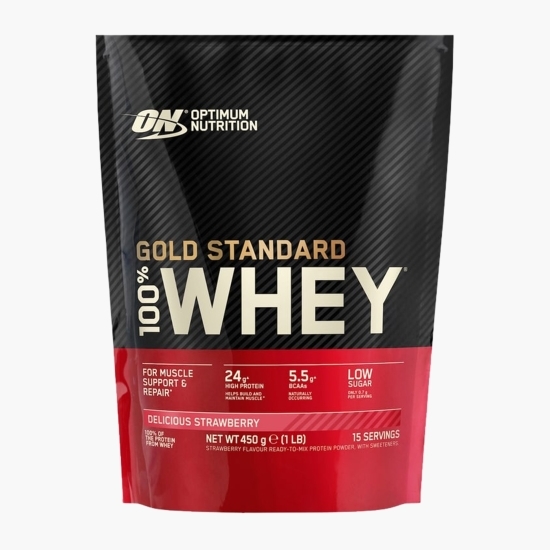 Proteine din zer 100% Whey Gold Standard, aromă căpșuni, 450g 