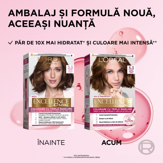 Vopsea de păr permanentă, 5.3 Șaten deschis auriu 192ml