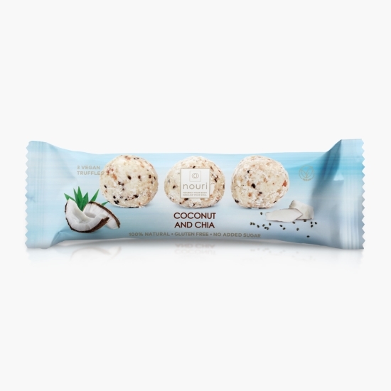 Trufe vegane cu cocos și chia, fără zahăr adăugat 30g