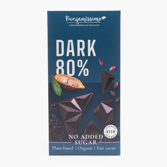 Ciocolată neagră eco 80% cacao, 60g