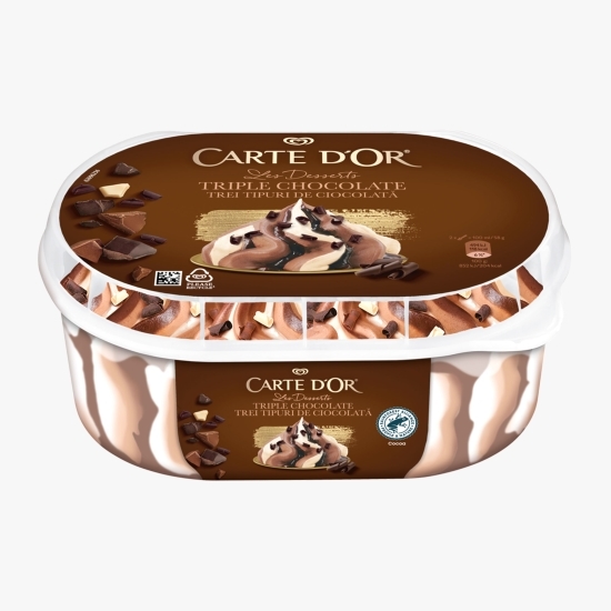 Înghețată Triple Chocolate cu trei tipuri de ciocolată, 825ml (475g)