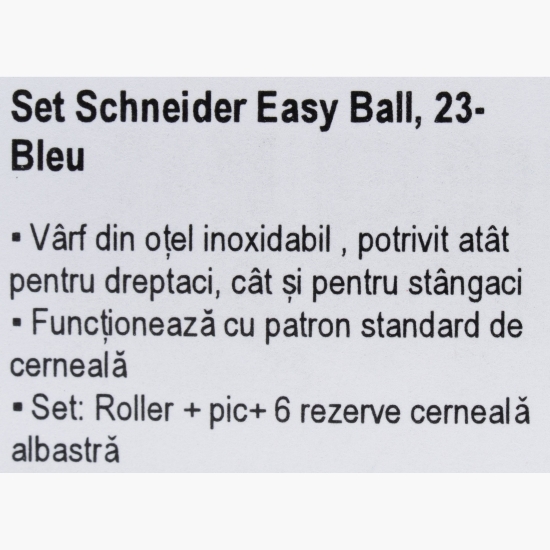 Set roller albastru Easy Ball și pic cu cariocă/corector + 6 rezerve cerneală