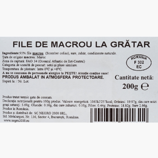 File de macrou la grătar, 200g