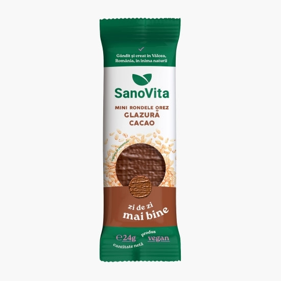 Mini-rondele din orez cu glazură de cacao 24g