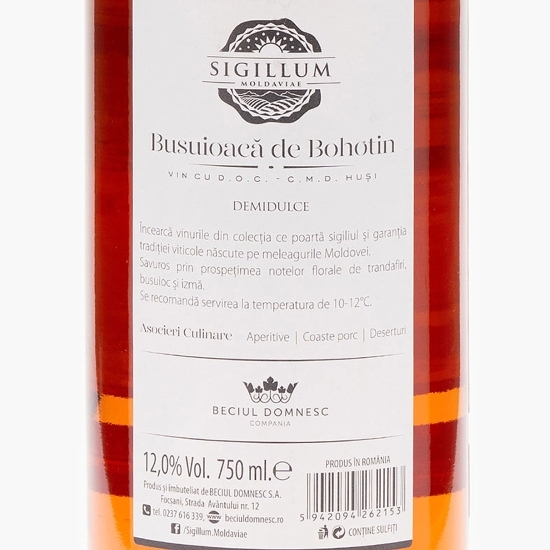 Vin rose demidulce Busuioacă de Bohotin, 12%, 0.75l