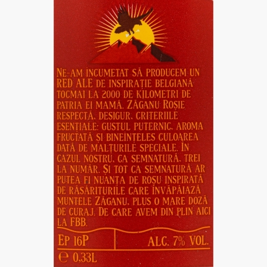 Bere artizanală nepasteurizată roșie 0.33l