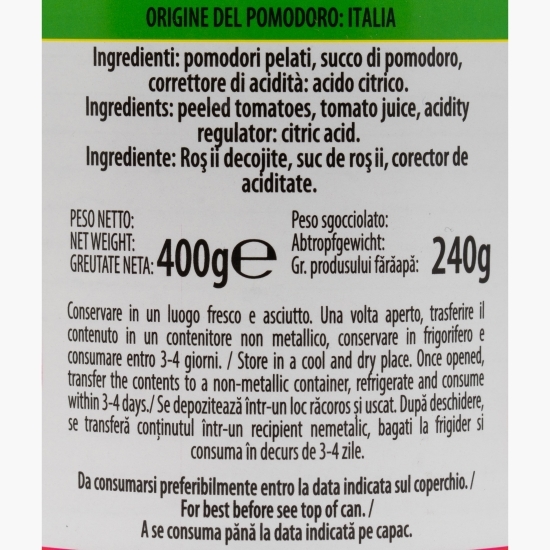 Roșii decojite întregi 400g