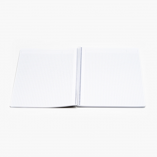 Caiet matematică, A4, copertă PP, cu spiră, 100 file, 60 g/mp, Black