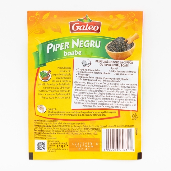 Piper negru boabe 17g