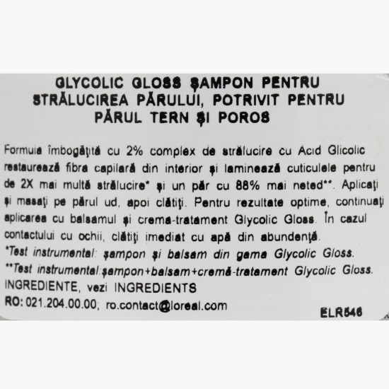 Șampon pentru strălucirea părului Glycolic Gloss, 200ml
