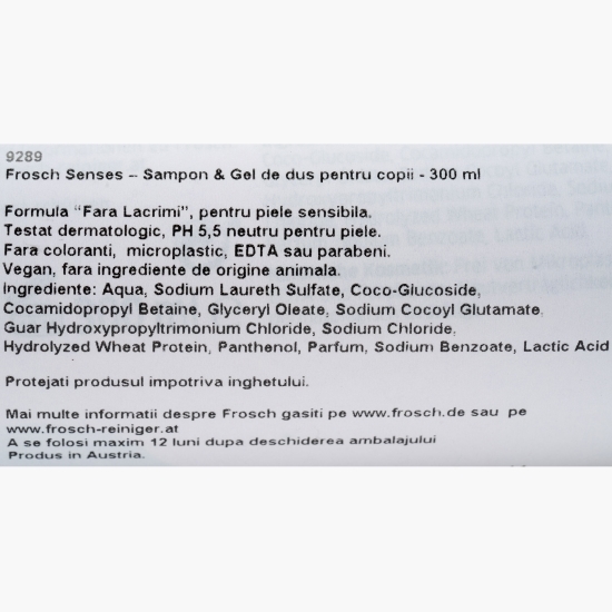 Gel de duș și șampon eco, hipoalergenic, pentru copii 300ml