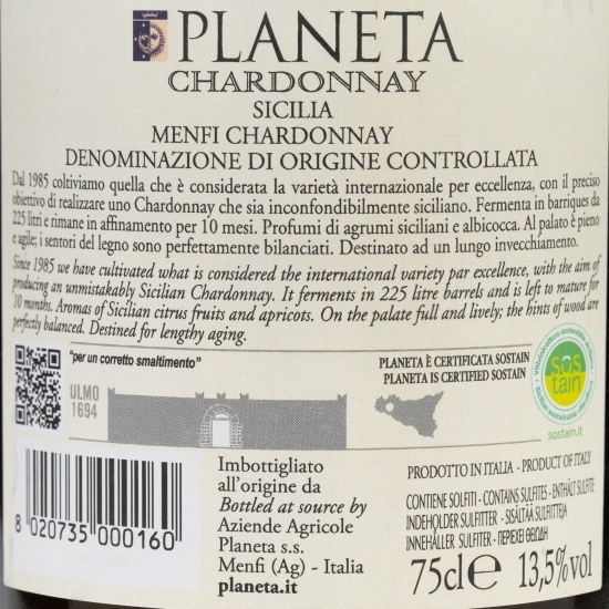 Vin alb sec Chardonnay, 13.5%, 0.75l