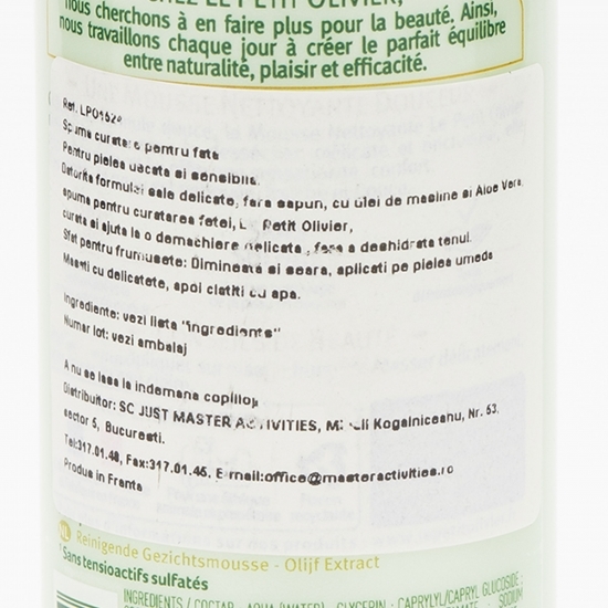 Demachiant spumă pentru ten normal și uscat, cu ulei de măsline 150ml