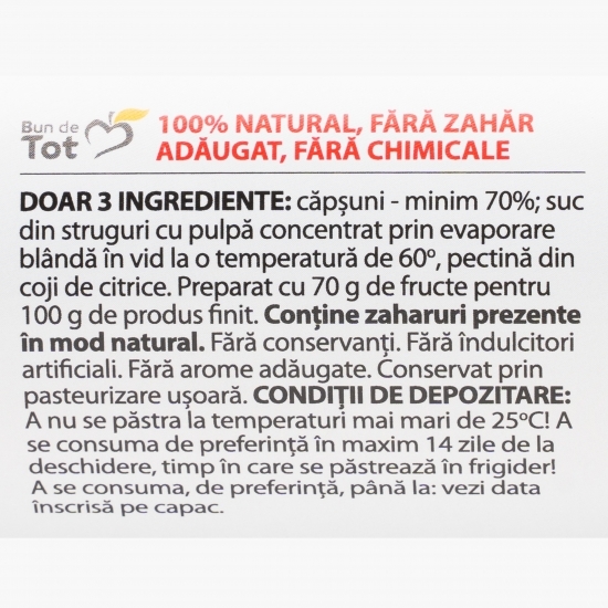 Dulceață de căpșuni fără zahăr adăugat 360g