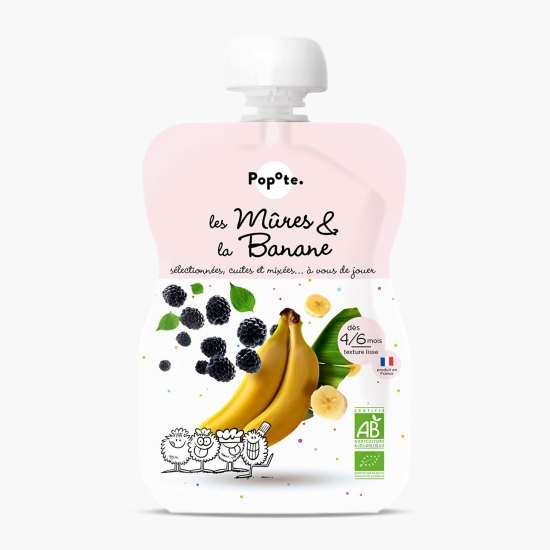 Piure eco cu 51% mure și 41% banane, +4/6 luni, 120g