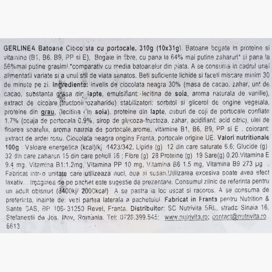 Batoane de ciocolată cu portocale 10x31g, 310g
