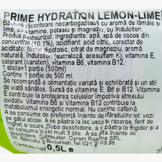 Băutură rehidratare cu aromă de lămâie și lime 0.5l