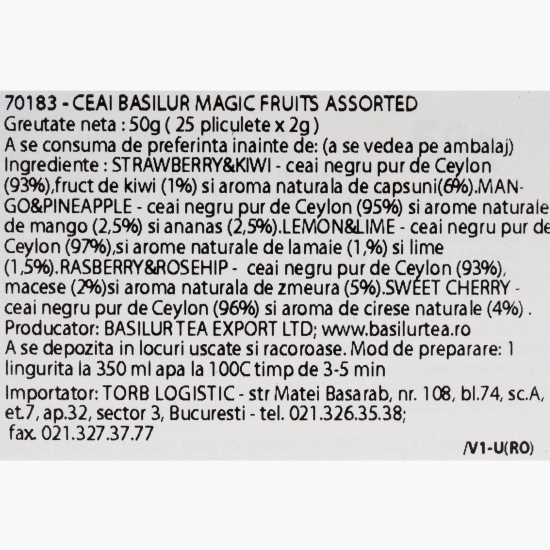 Ceai negru cu fructe asortat Magic Fruits, 25 plicuri