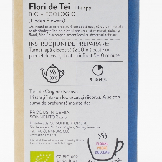 Ceai de plante flori de tei eco 18 plicuri 