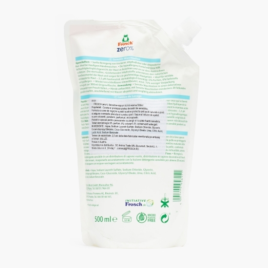 Săpun loțiune de spălat eco, hipoalergenic, Sensitive Zero%, refill 0.5l