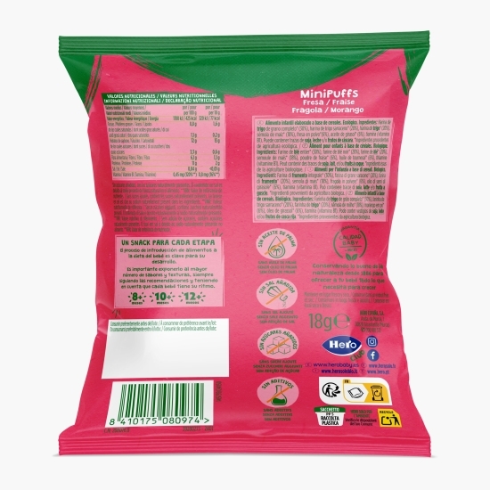 Snack eco din cereale cu căpșuni, 18g, +8 luni