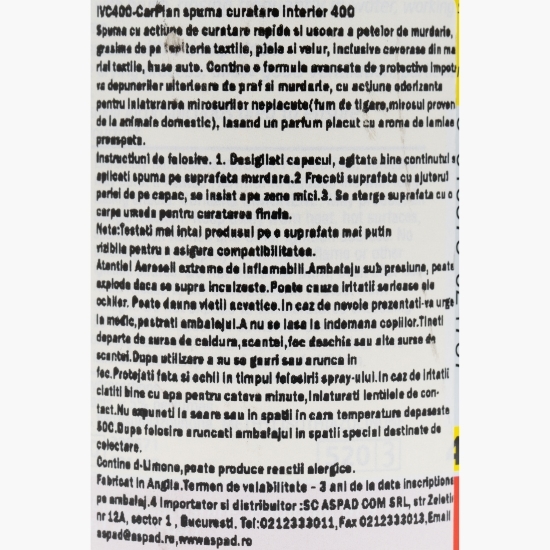 Spray curățare tapițerie textilă, cu perie 400ml