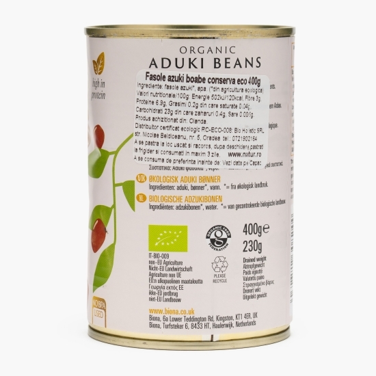Fasole Azuki eco, boabe 400g