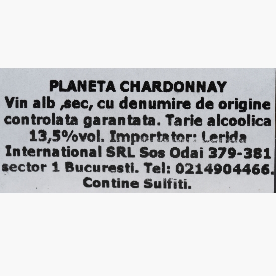 Vin alb sec Chardonnay, 13.5%, 0.75l