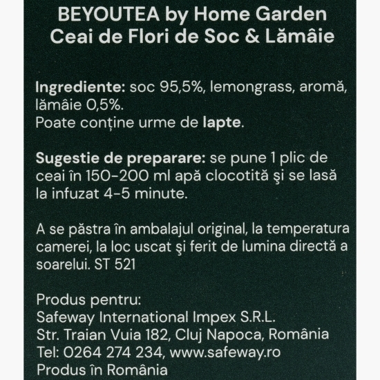 Ceai de flori de soc și lămâie 20 plicuri piramidă