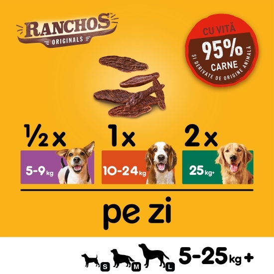 Recompense pentru câini, 70g, Ranchos cu vită