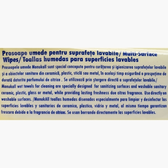 Șervețele umede pentru suprafețe lavabile și obiecte sanitare 80 buc